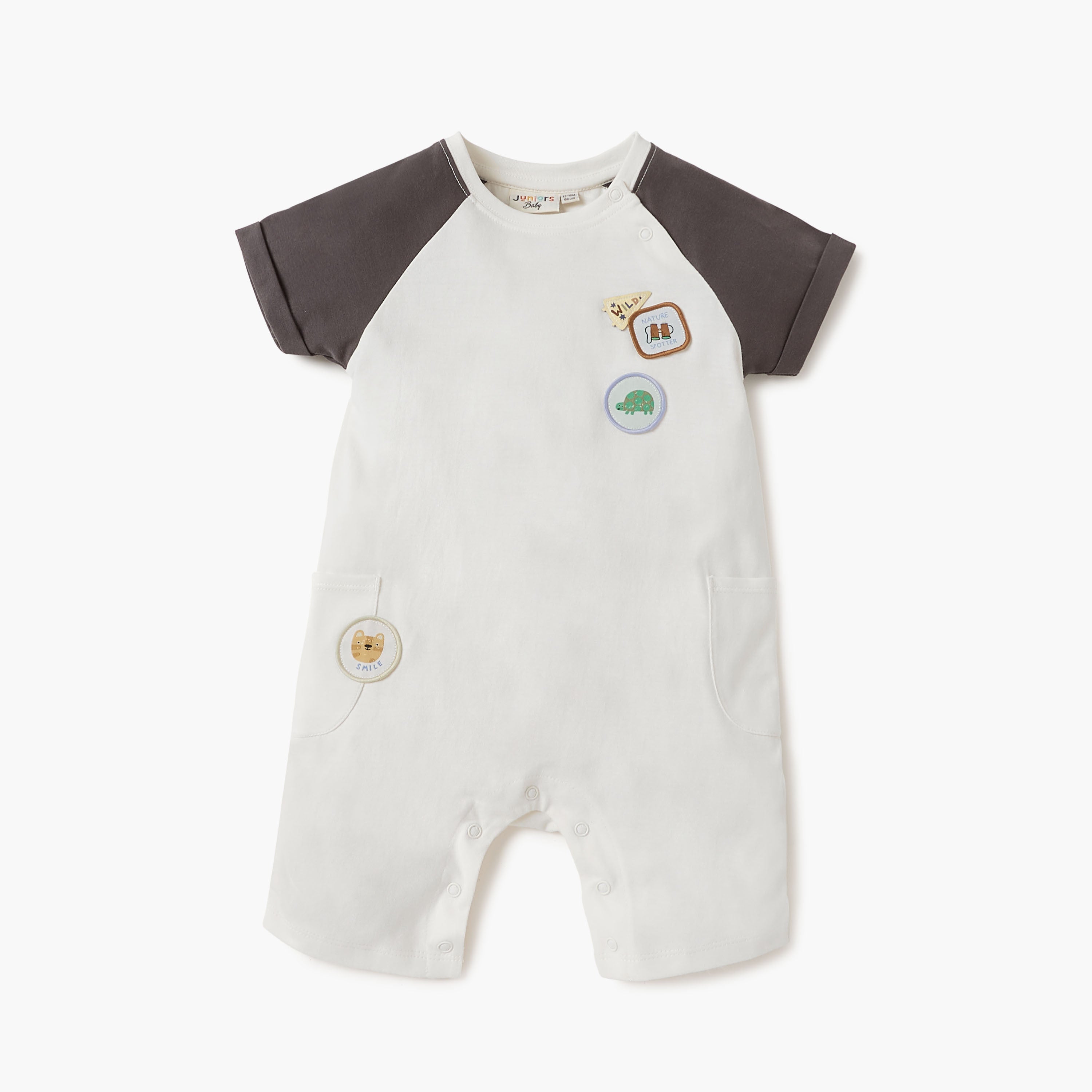 Juniors Assorted Romper with Short Sleeves and Button Closure - Set of 2