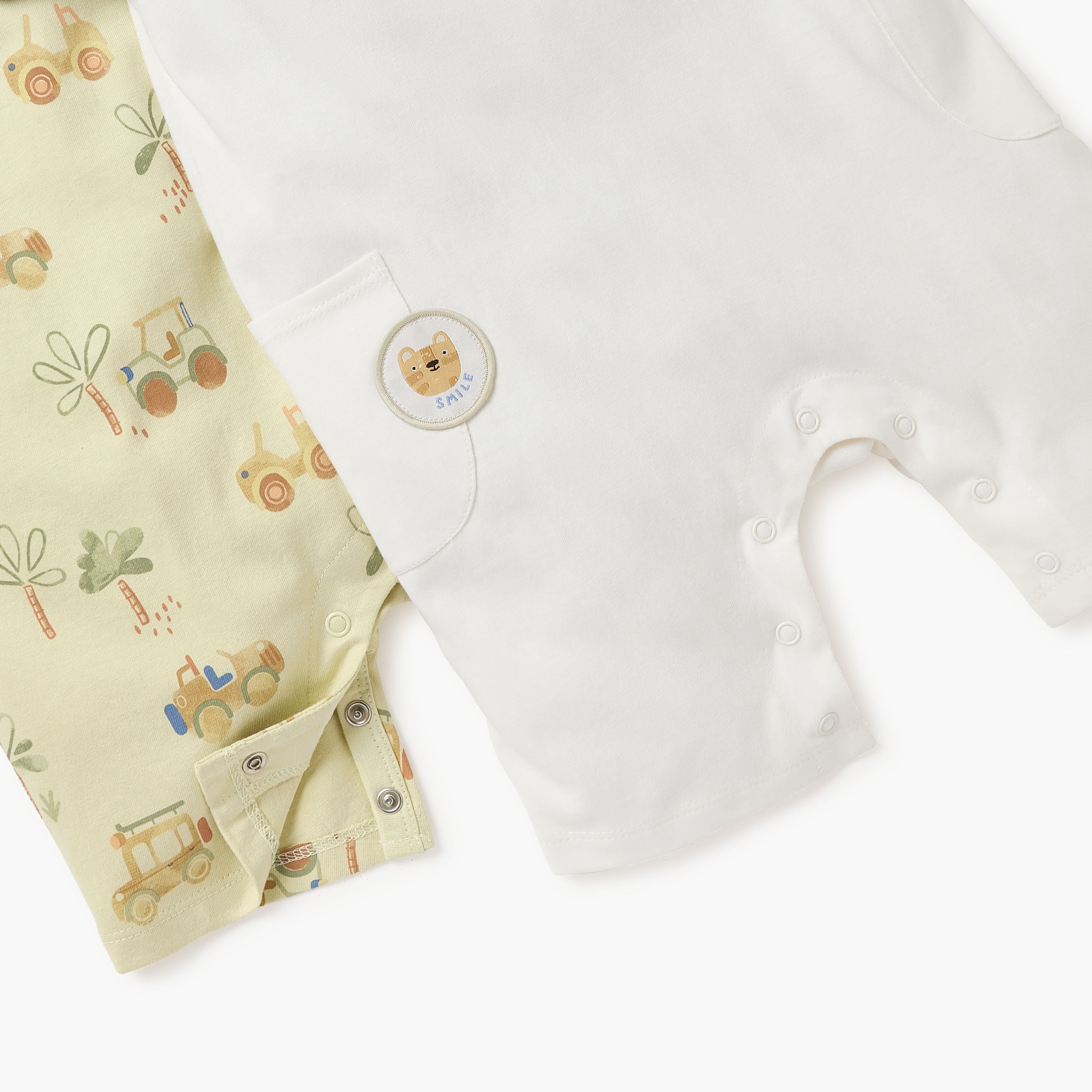 Juniors Assorted Romper with Short Sleeves and Button Closure - Set of 2