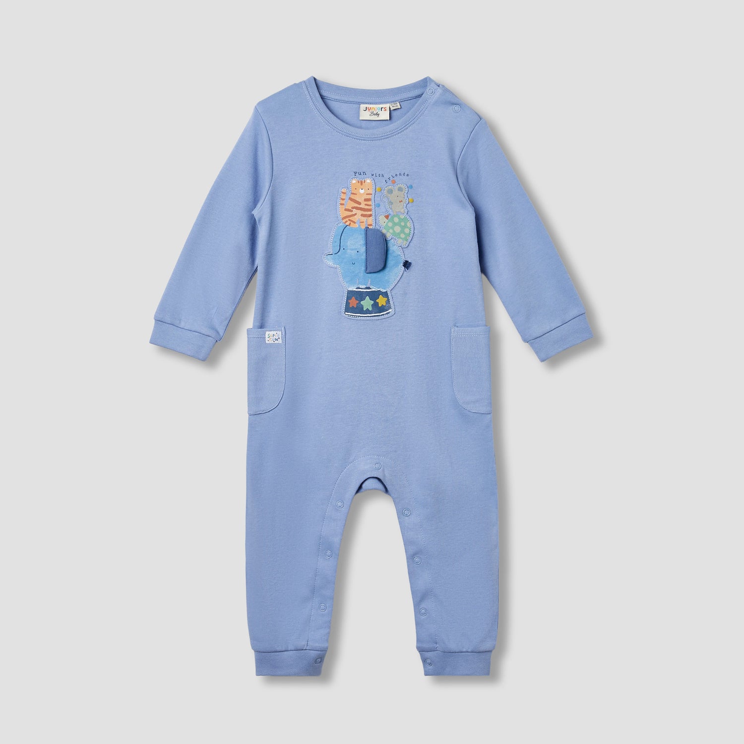 Juniors Printed Sleepsuit with Long Sleeves - Set of 2