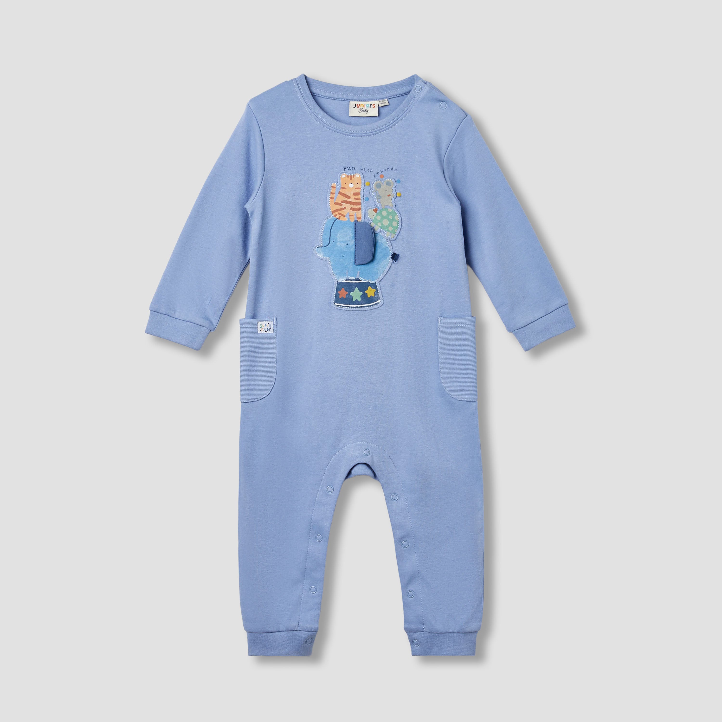 Juniors Printed Sleepsuit with Long Sleeves - Set of 2