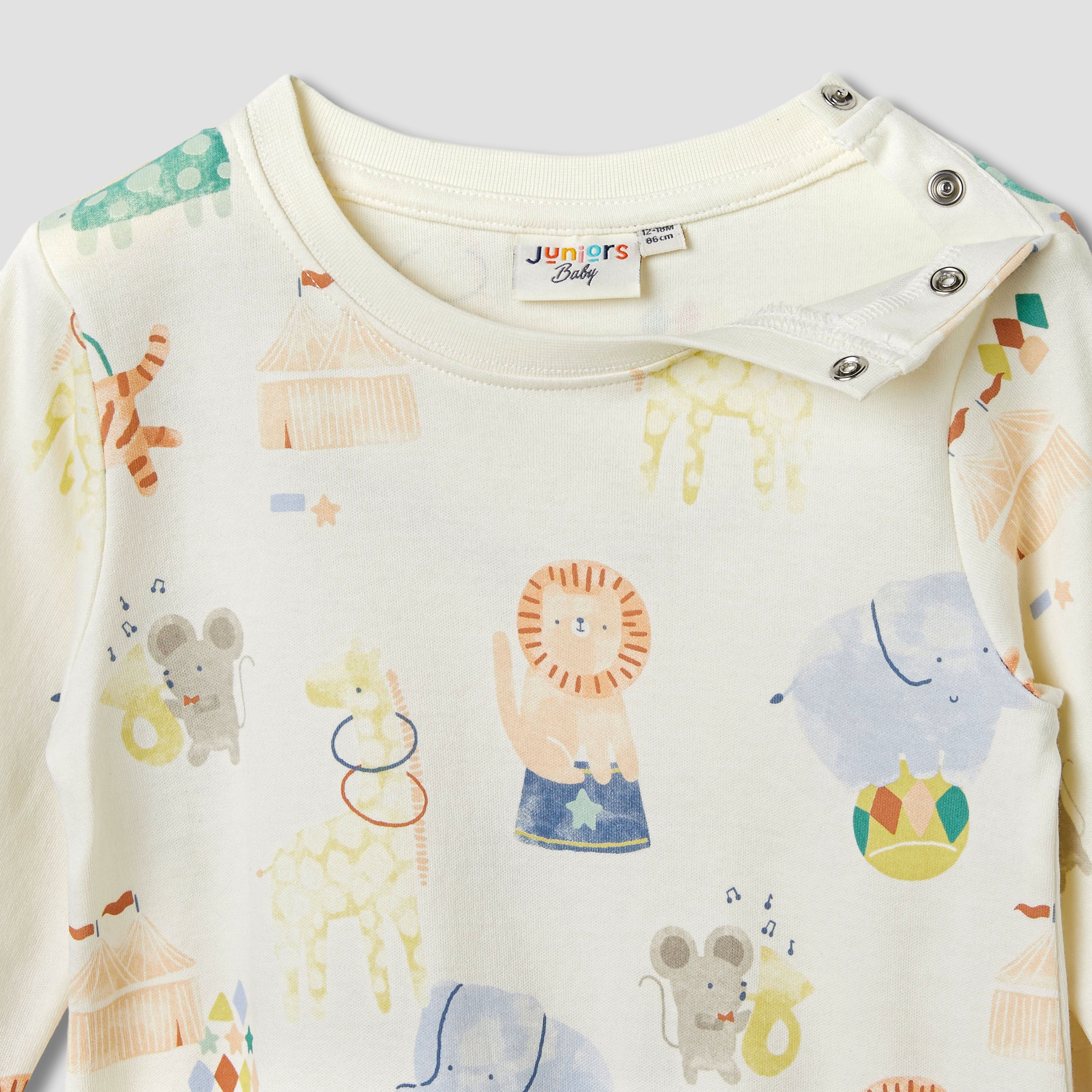 Juniors Printed Sleepsuit with Long Sleeves - Set of 2