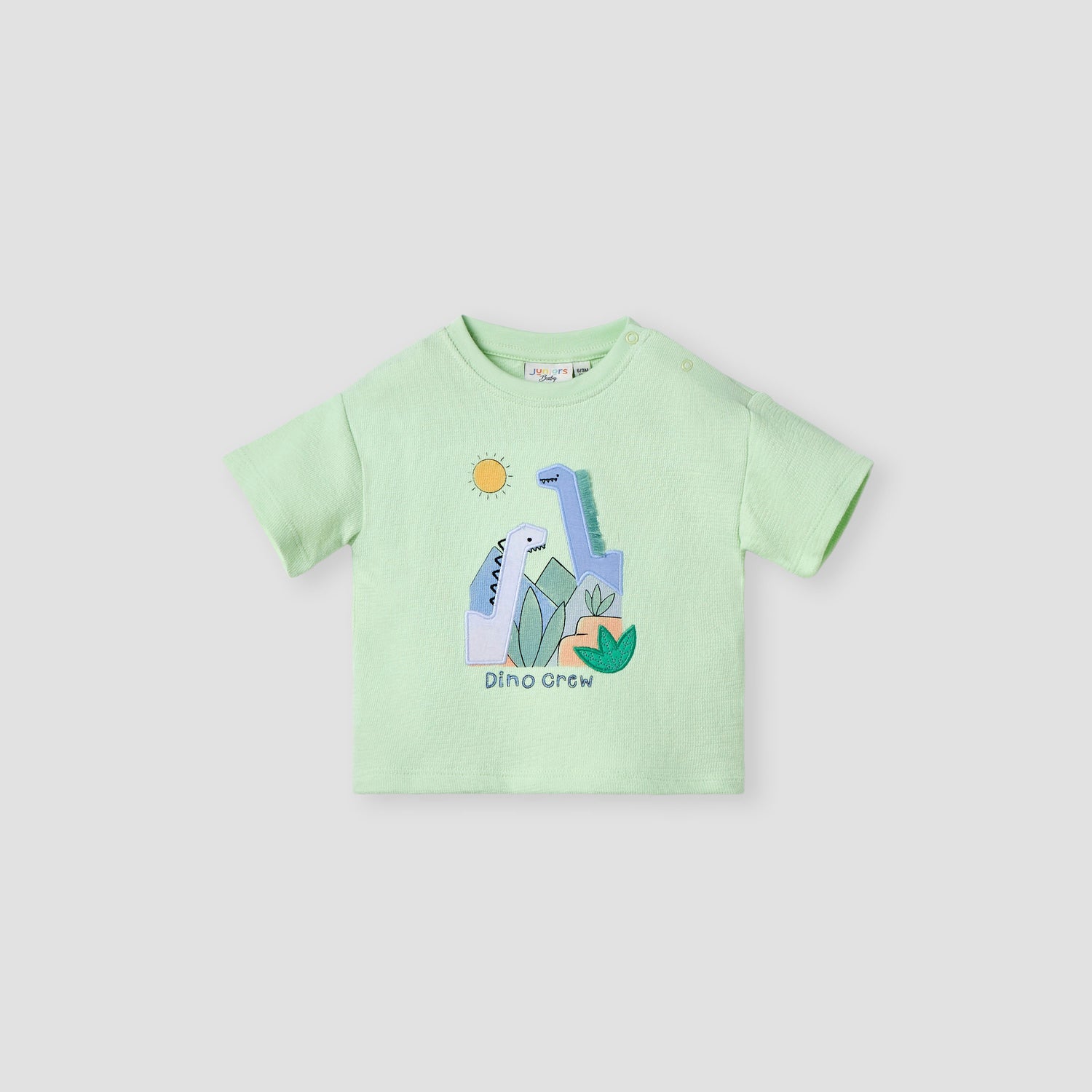 Juniors Dinosaur Applique T-shirt with Short Sleeves