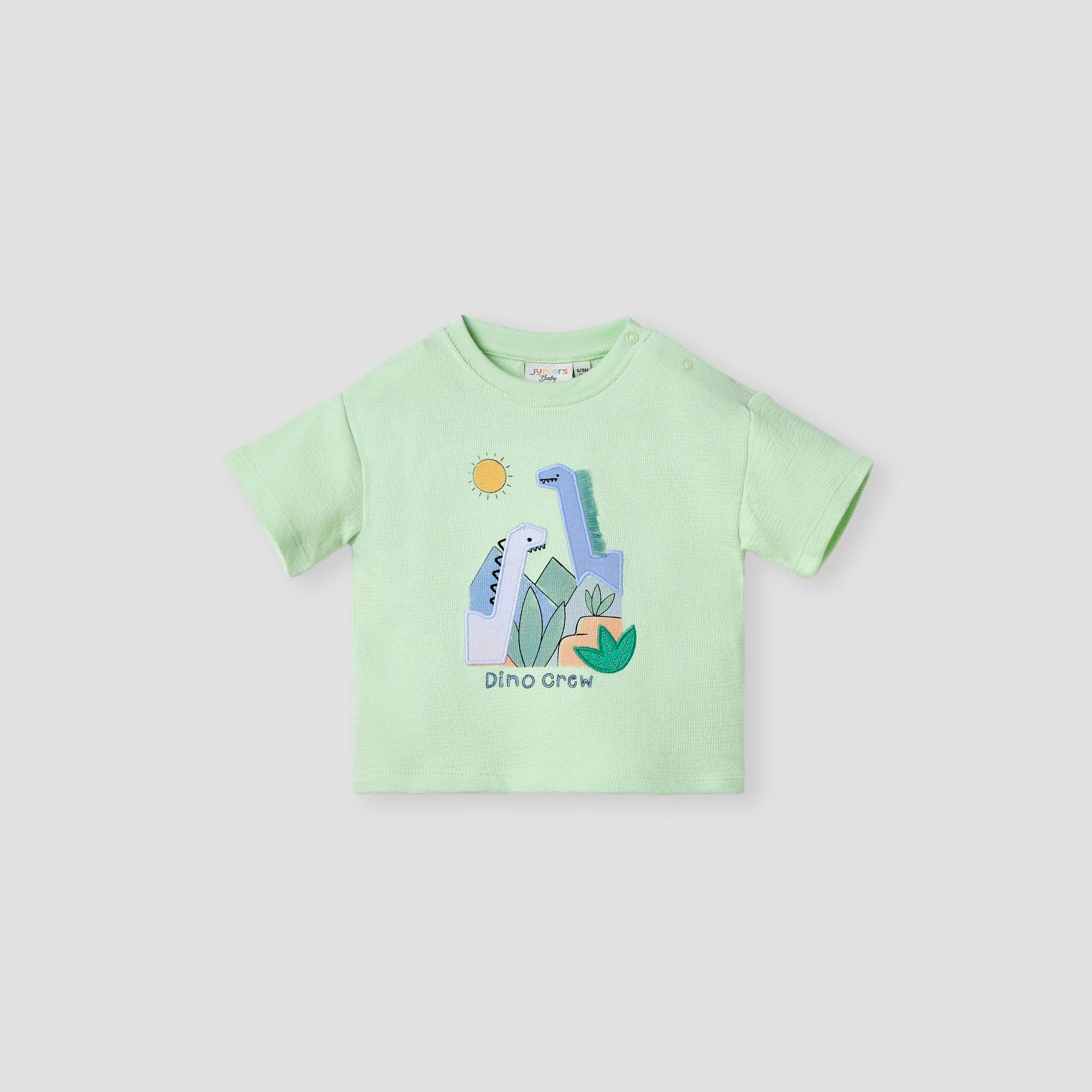 Juniors Dinosaur Applique T-shirt with Short Sleeves