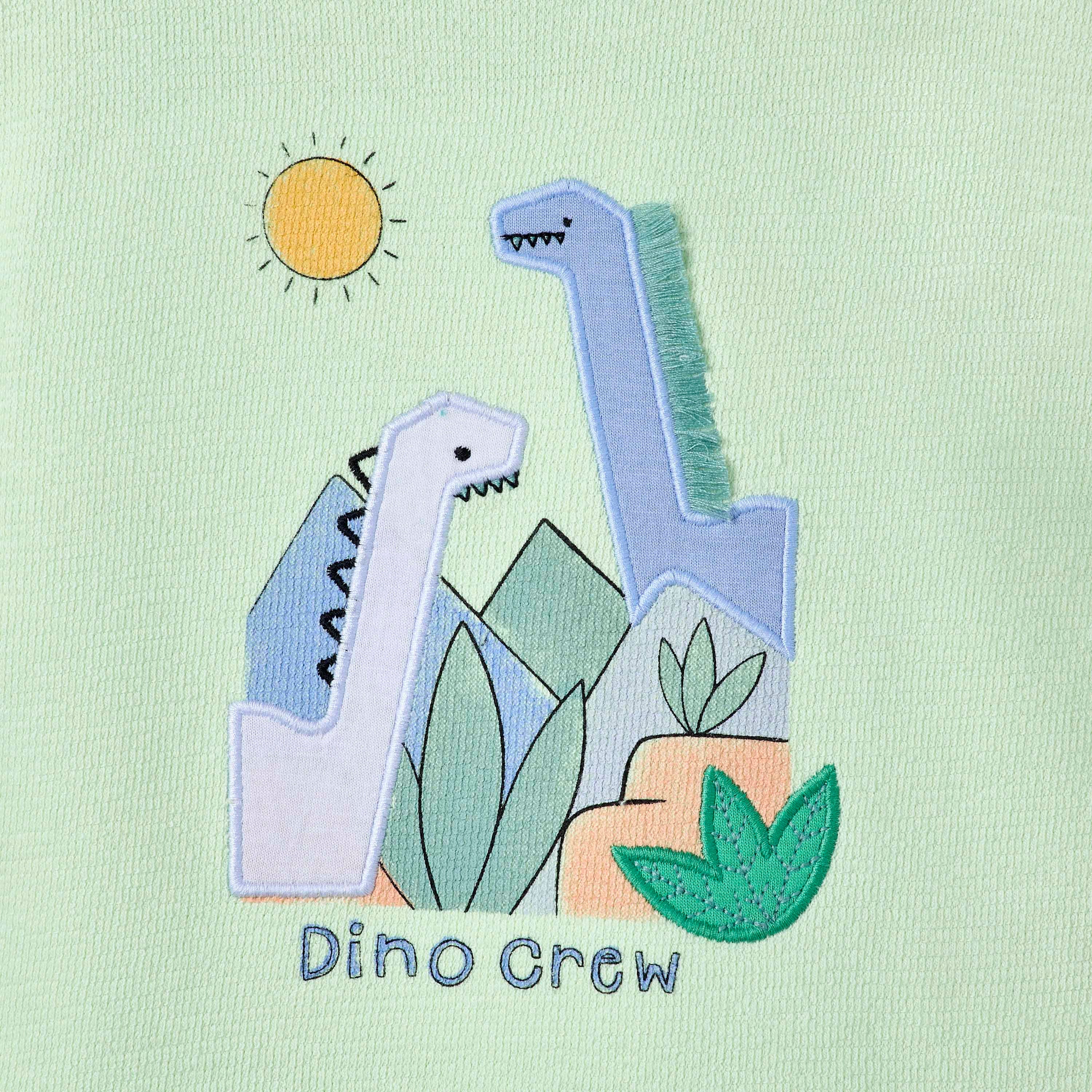Juniors Dinosaur Applique T-shirt with Short Sleeves