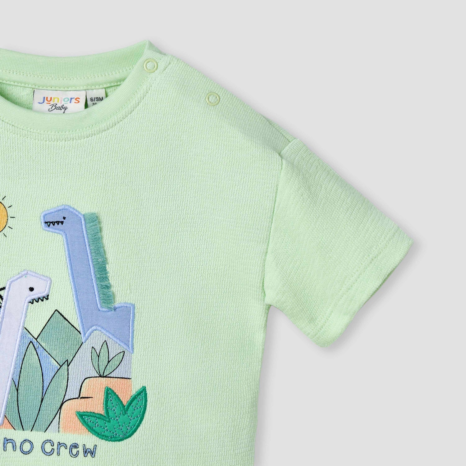 Juniors Dinosaur Applique T-shirt with Short Sleeves