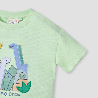 Juniors Dinosaur Applique T-shirt with Short Sleeves