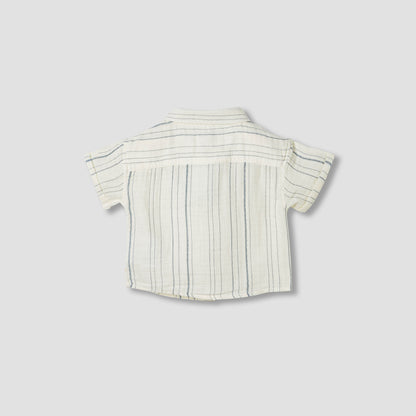 Juniors Striped Shirt with Short Sleeves