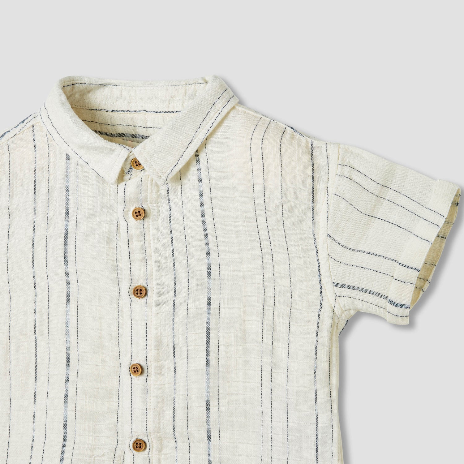 Juniors Striped Shirt with Short Sleeves