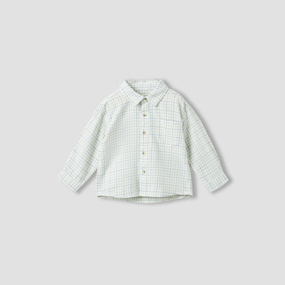 Juniors Boys Collared Neck Shirt with Pocket - Cotton - Long Sleeves