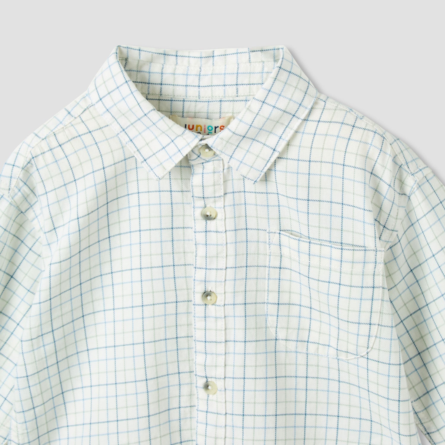Juniors Boys Collared Neck Shirt with Pocket - Cotton - Long Sleeves