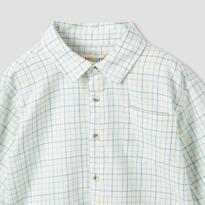 Juniors Boys Collared Neck Shirt with Pocket - Cotton - Long Sleeves