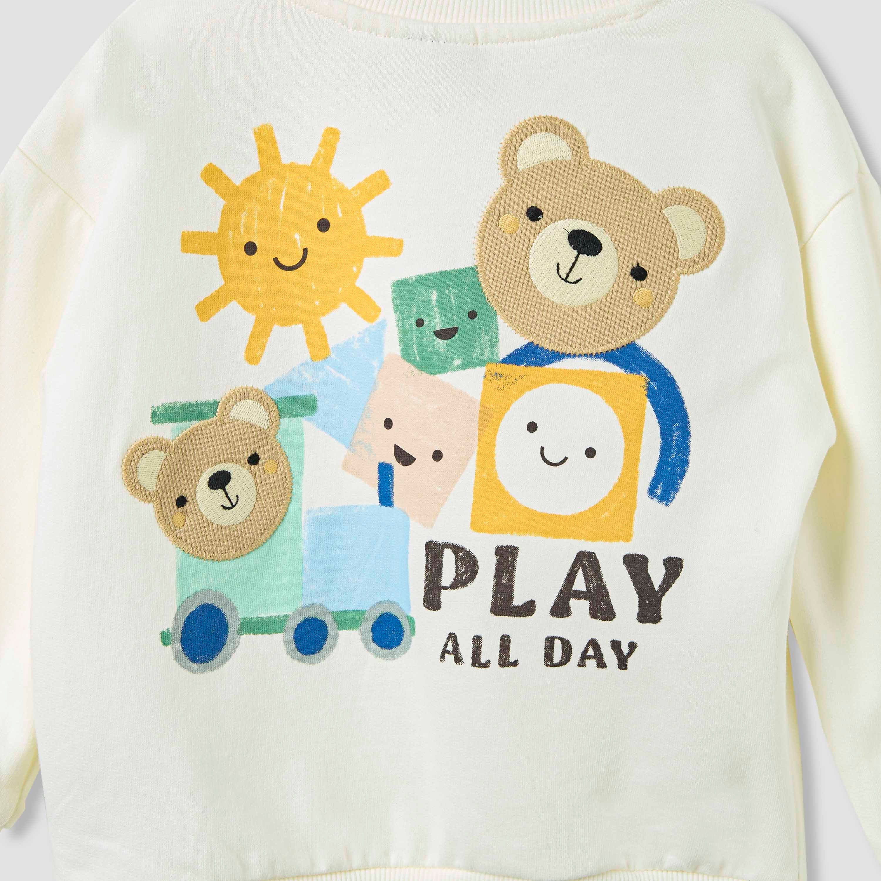 Juniors Bear Sweatshirt and Cargo Pant Set