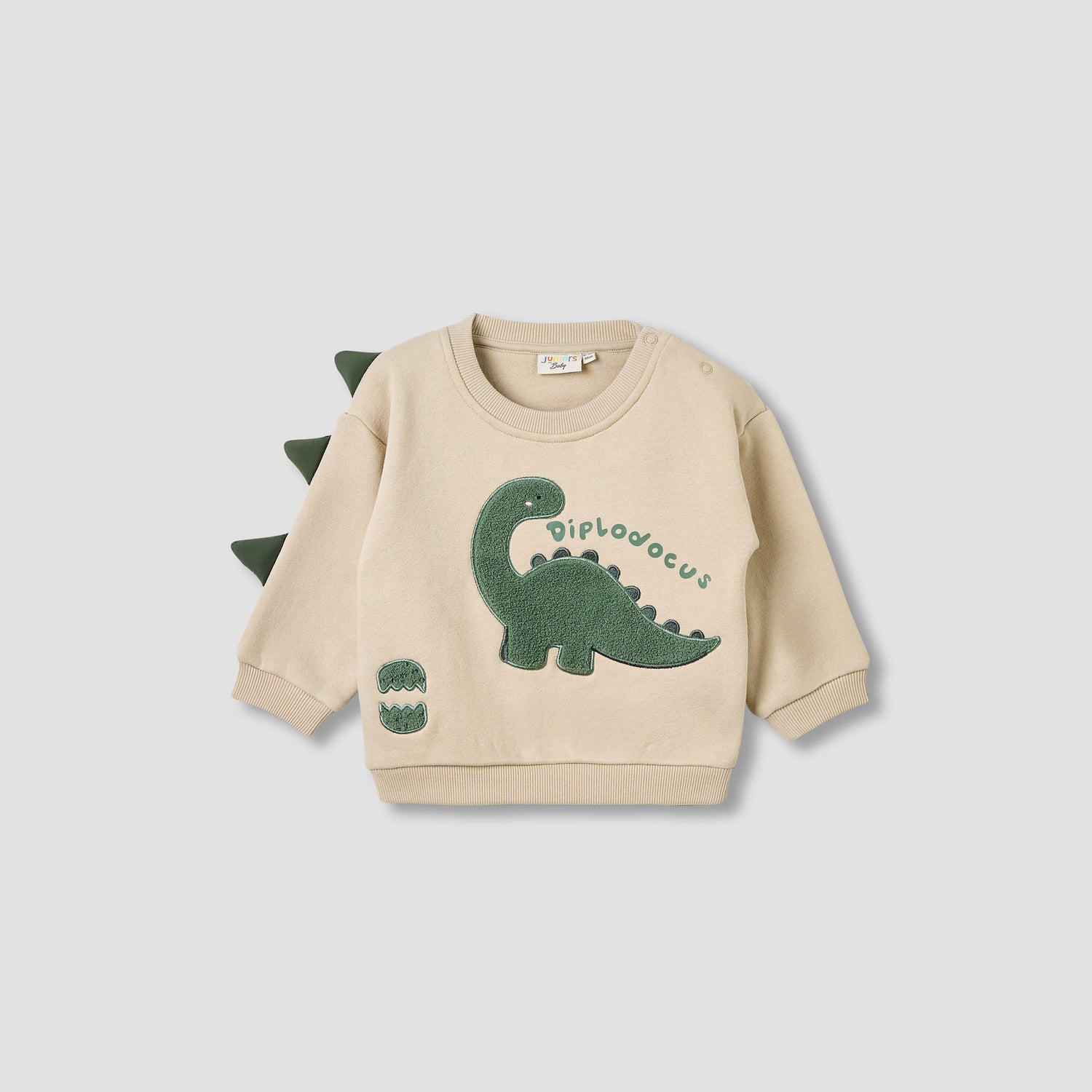 Juniors Boys Sweatshirt and Joggers Set with Dinosaur Applique - Cotton - Long Sleeves - Crew Neck