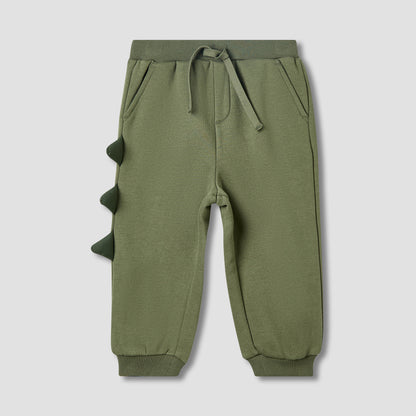 Juniors Boys Sweatshirt and Joggers Set with Dinosaur Applique - Cotton - Long Sleeves - Crew Neck