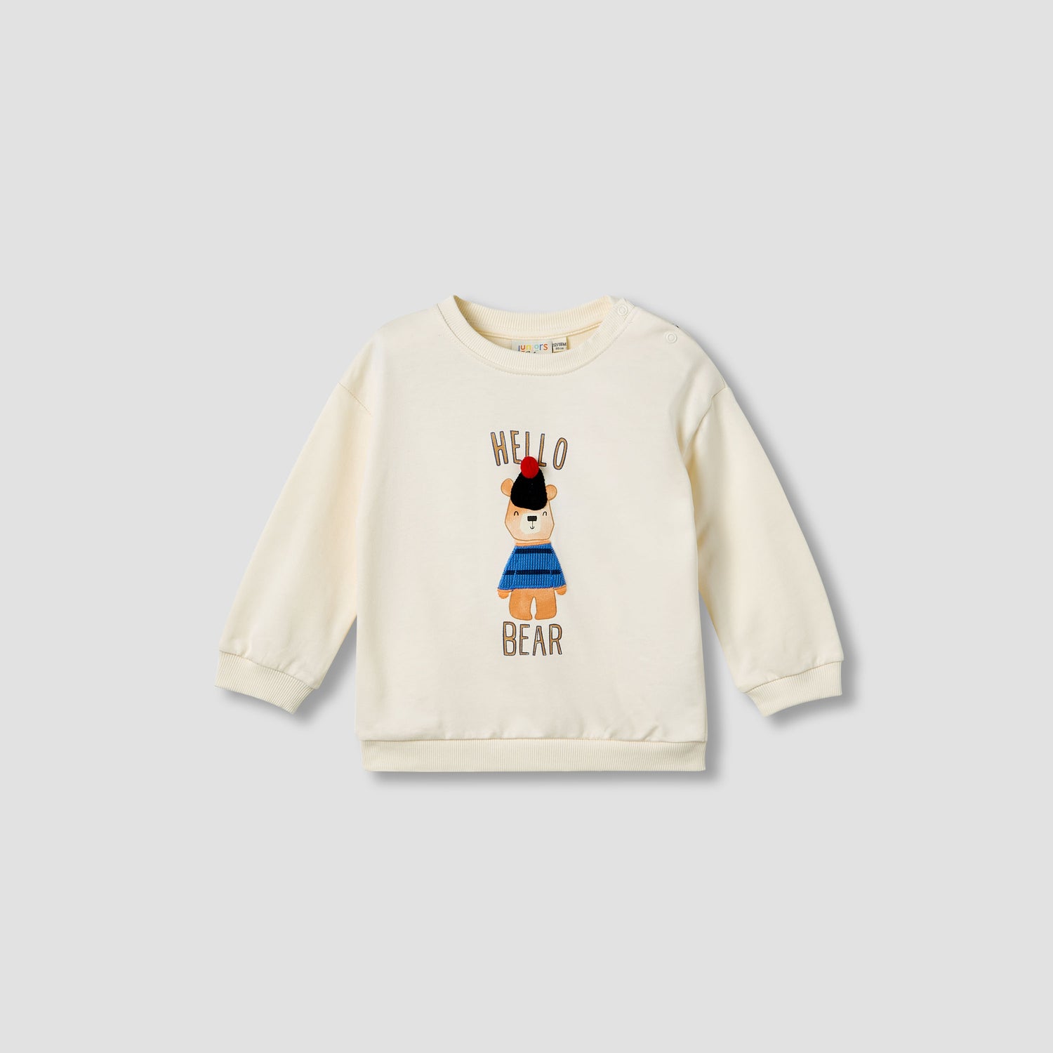 Juniors Boys Sweatshirt and Pants Set with Bear Applique - Cotton - Long Sleeves - Crew Neck