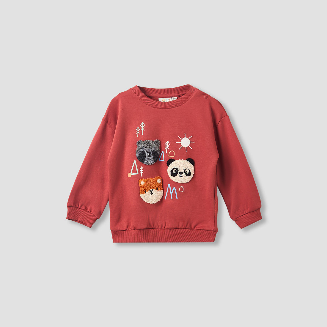 Juniors Boys Sweatshirt and Joggers Set with Animal Applique - Cotton - Long Sleeves - Crew Neck