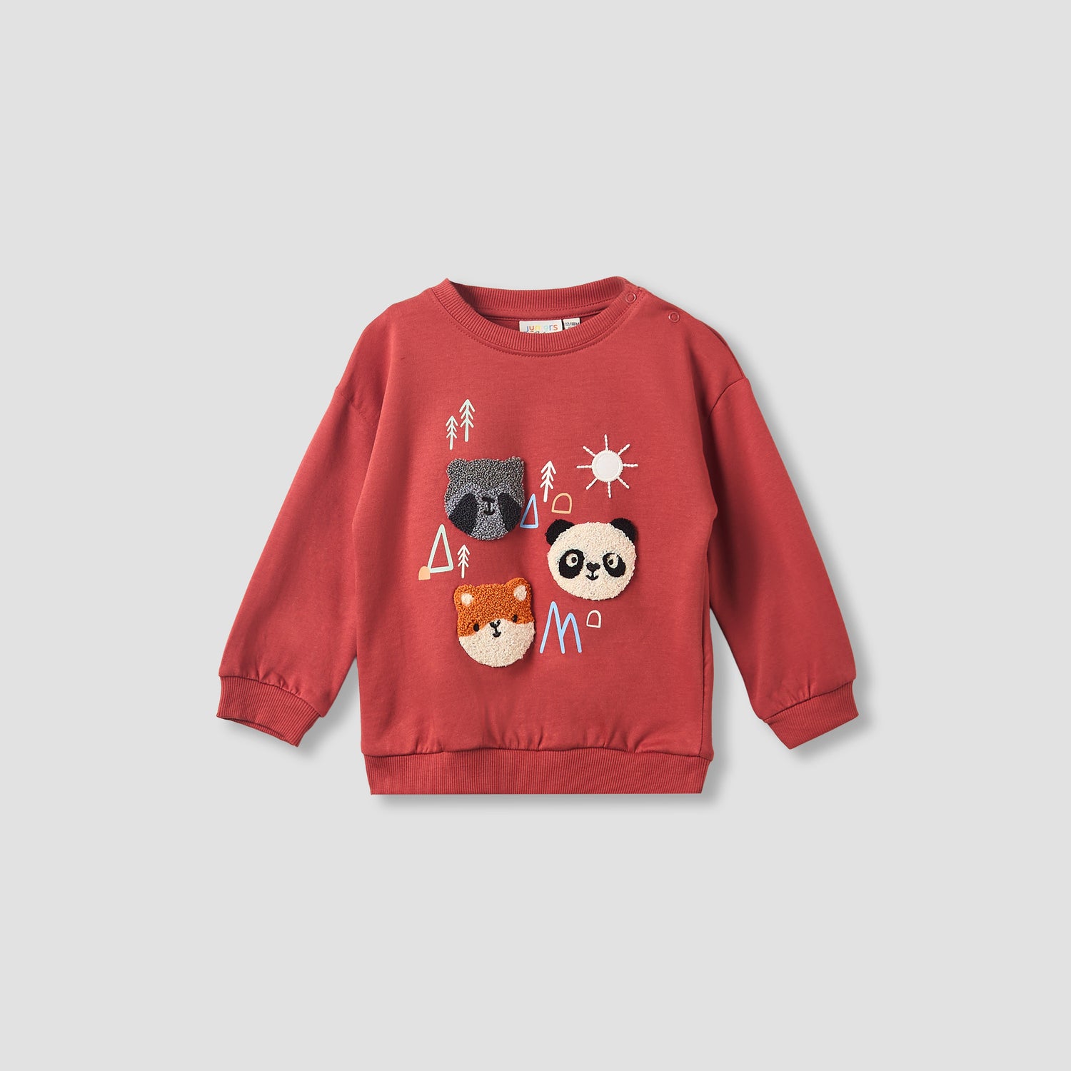 Juniors Boys Sweatshirt and Joggers Set with Animal Applique - Cotton - Long Sleeves - Crew Neck