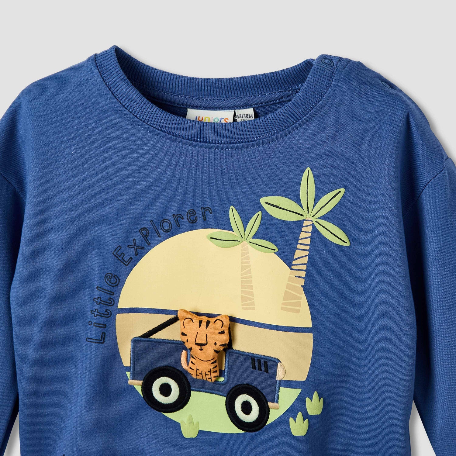 Juniors Boys Sweatshirt and Joggers Set with Animal Applique - Cotton - Long Sleeves - Crew Neck