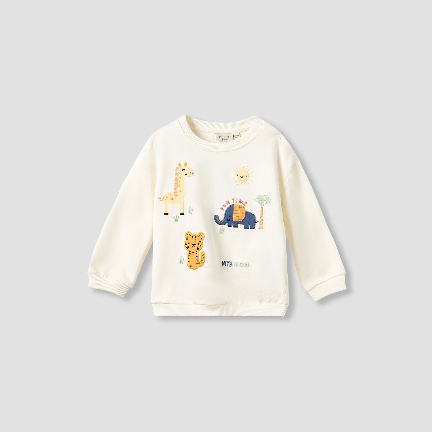 Juniors Boys Sweatshirt and Joggers Set with Animal Embroidery - Cotton - Long Sleeves - Crew Neck