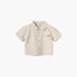 Giggles Checked Collared Shirt with Short Sleeves - Cream / 12-18 mths