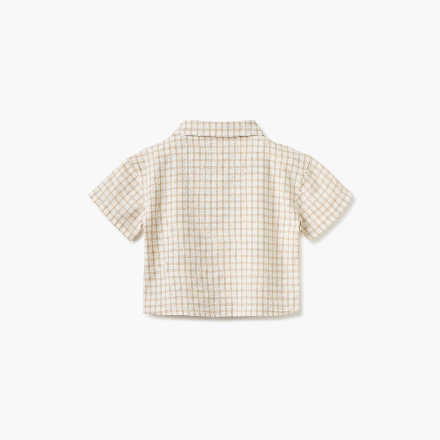 Giggles Checked Collared Shirt with Short Sleeves
