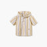 Giggles Striped Shirt with Hood and Short Sleeves