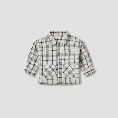 Giggles Checked Collared Shirt with Pocket - Multicolour / 12-18 mths