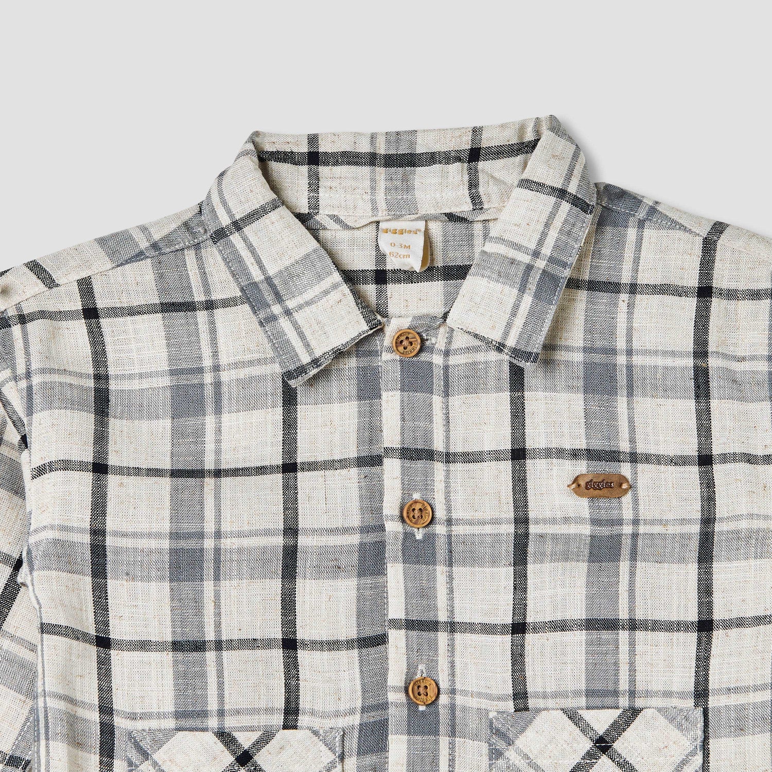 Giggles Checked Collared Shirt with Pocket