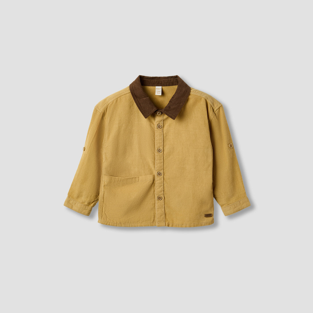 Giggles Textured Collared Shirt with Long Sleeves - Yellow / 12-18 mths