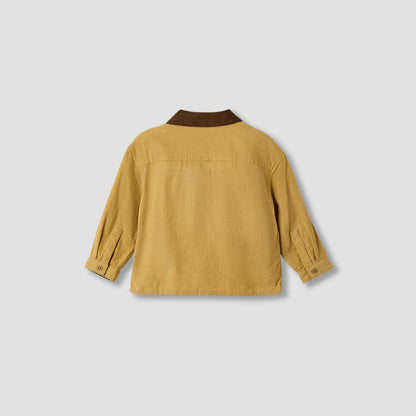 Giggles Textured Collared Shirt with Long Sleeves