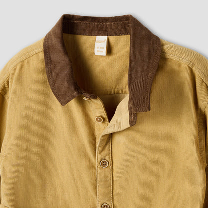 Giggles Textured Collared Shirt with Long Sleeves