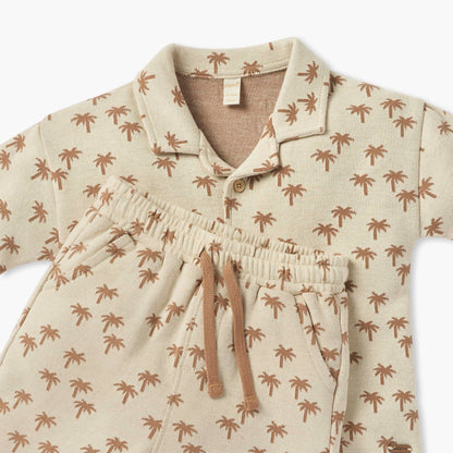 Giggles Palm Tree Print Shirt and Shorts Set