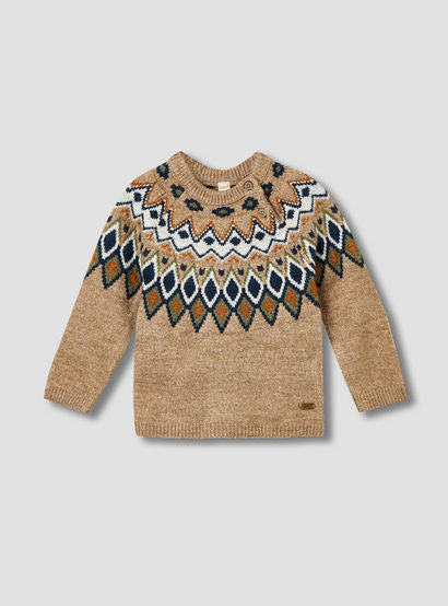 Giggles Boys Sweater and Pants Set with Argyle Detail - Polyester Blend - Long Sleeves - Crew Neck-baby-boys-clothing-winterwear-setsandcoords-image-2