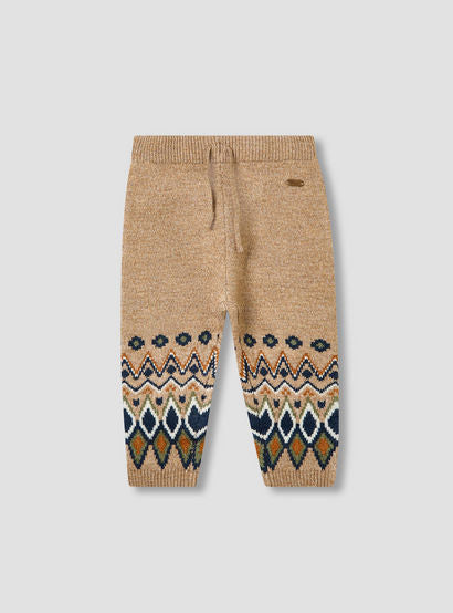 Giggles Boys Sweater and Pants Set with Argyle Detail - Polyester Blend - Long Sleeves - Crew Neck-baby-boys-clothing-winterwear-setsandcoords-image-3