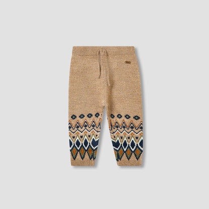 Giggles Boys Sweater and Pants Set with Argyle Detail - Polyester Blend - Long Sleeves - Crew Neck