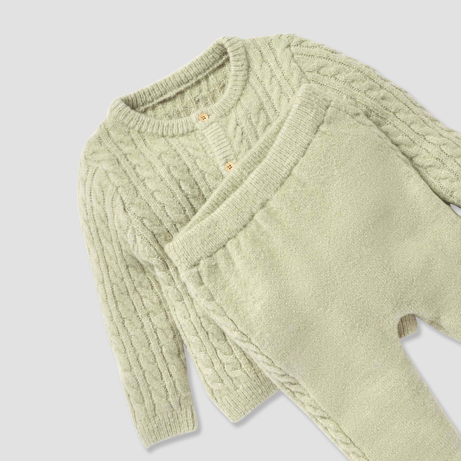 Giggles Cable Knit Shirt and Pant Set