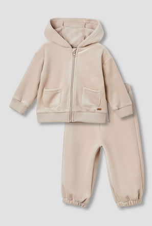 Giggles Ribbed Zip Through Hoodie and Joggers Set