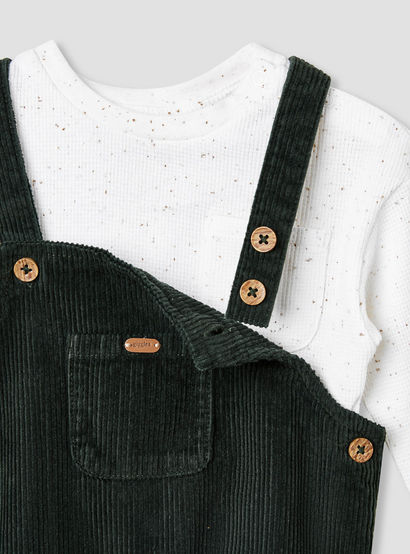 Giggles Ribbed Dungaree and T-shirt Set-baby-boys-clothing-winterwear-setsandcoords-image-4