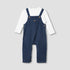 Giggles Ribbed Dungaree and T-shirt Set - Blue / 18-24 mths