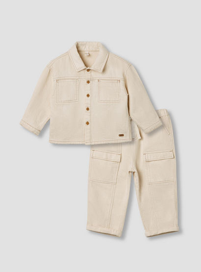 Giggles Solid Long Sleeve Shacket and Pants Set-baby-boys-clothing-setsandcoords-image-1