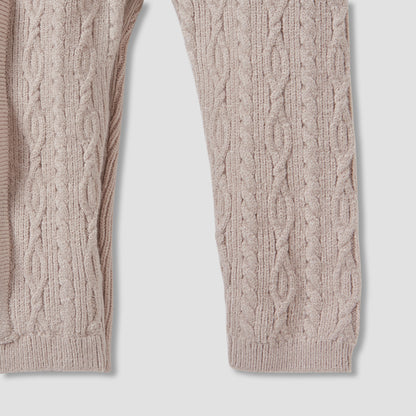 Giggles Cable Knit Romper with Long Sleeves