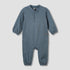 Giggles Henley Neck Long Sleeves Romper with Pockets - Grey / 12-18 mths