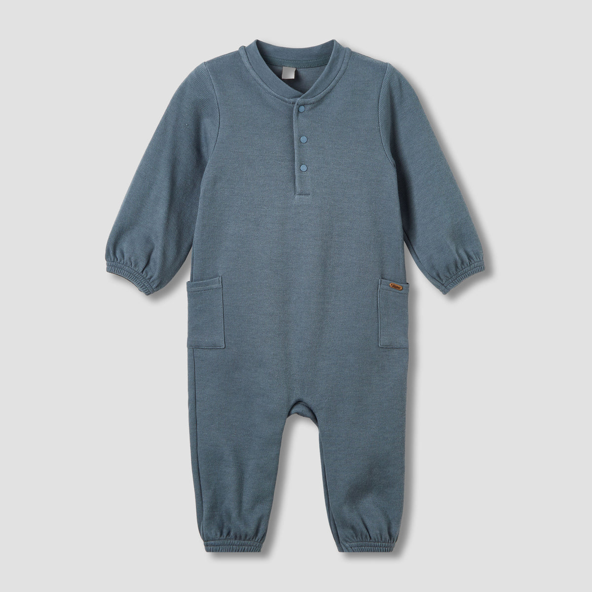 Giggles Henley Neck Long Sleeves Romper with Pockets