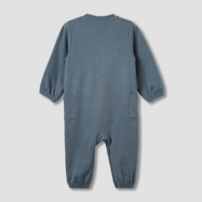Giggles Henley Neck Long Sleeves Romper with Pockets