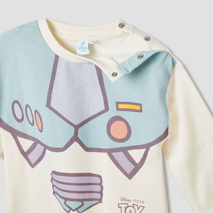 Disney Buzz Lightyear Print Romper with Long Sleeves