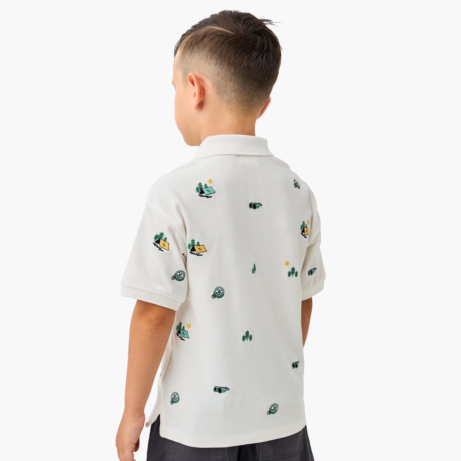 Juniors Embroidered Polo T-shirt with Short Sleeves