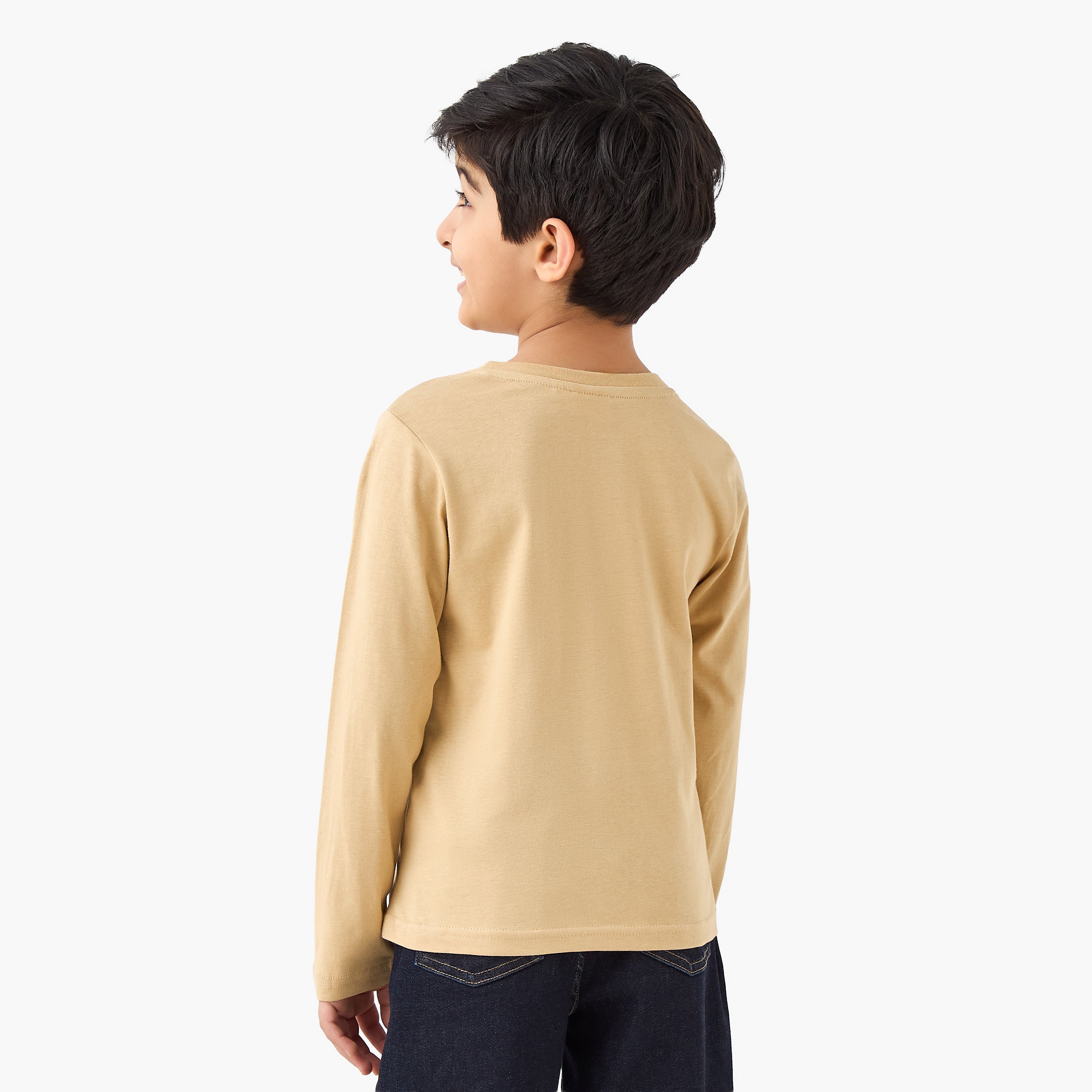 Juniors Tiger Print T-shirt with Long Sleeves