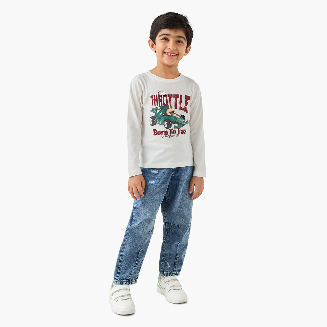 Juniors Printed T-shirt with Long Sleeves