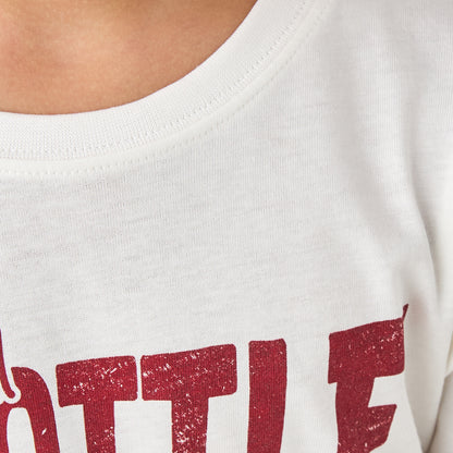 Juniors Printed T-shirt with Long Sleeves