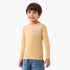Juniors Boys Crew Neck T-shirt with Slogan Print - Cotton - Long Sleeves - Beige / 1-2 yrs